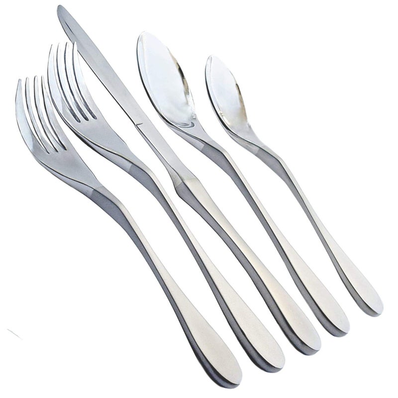 Knork Original Cutlery Utensils Flatware Set, 20 Piece (Service for 4), Duo Silver - Image 2